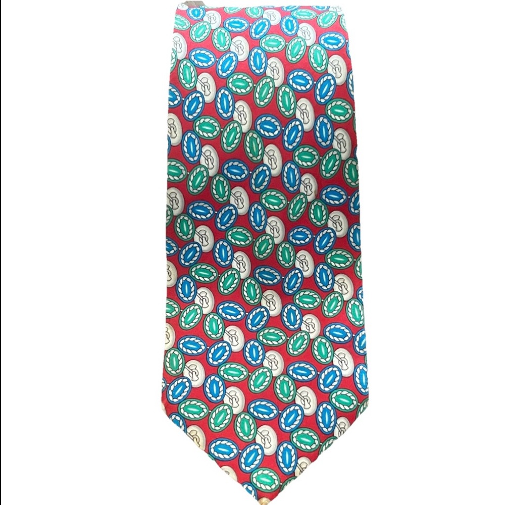Burberry London Mens Silk Designer Necktie Italy Multi Color Red Green‎ Blue Tie
